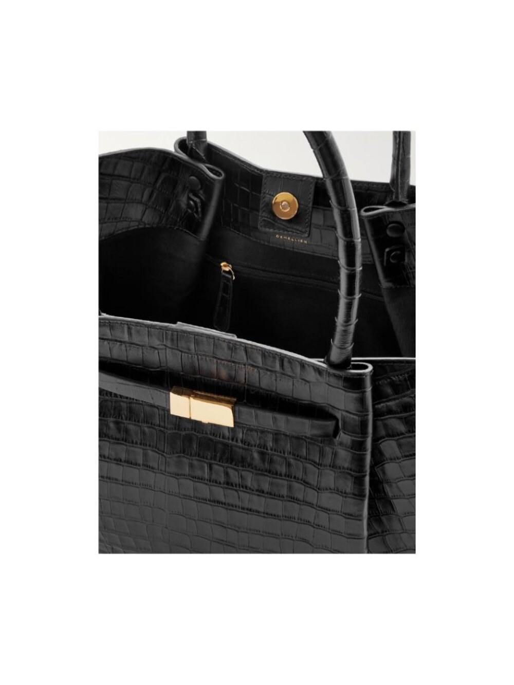 DeMellier London The New York Black Croc-Effect Handbag (NWT, never been used) - Picture 7 of 7